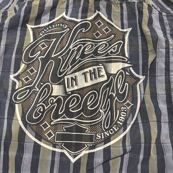 Harley-Davidson Other - Harley-Davidson Men's Green and Gray Plaid Shirt